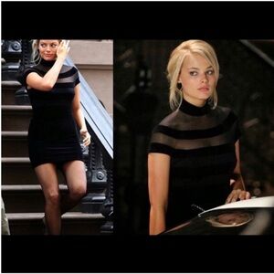 Vintage cache wolf of Wall Street sheer mesh beaded dress women’s size M